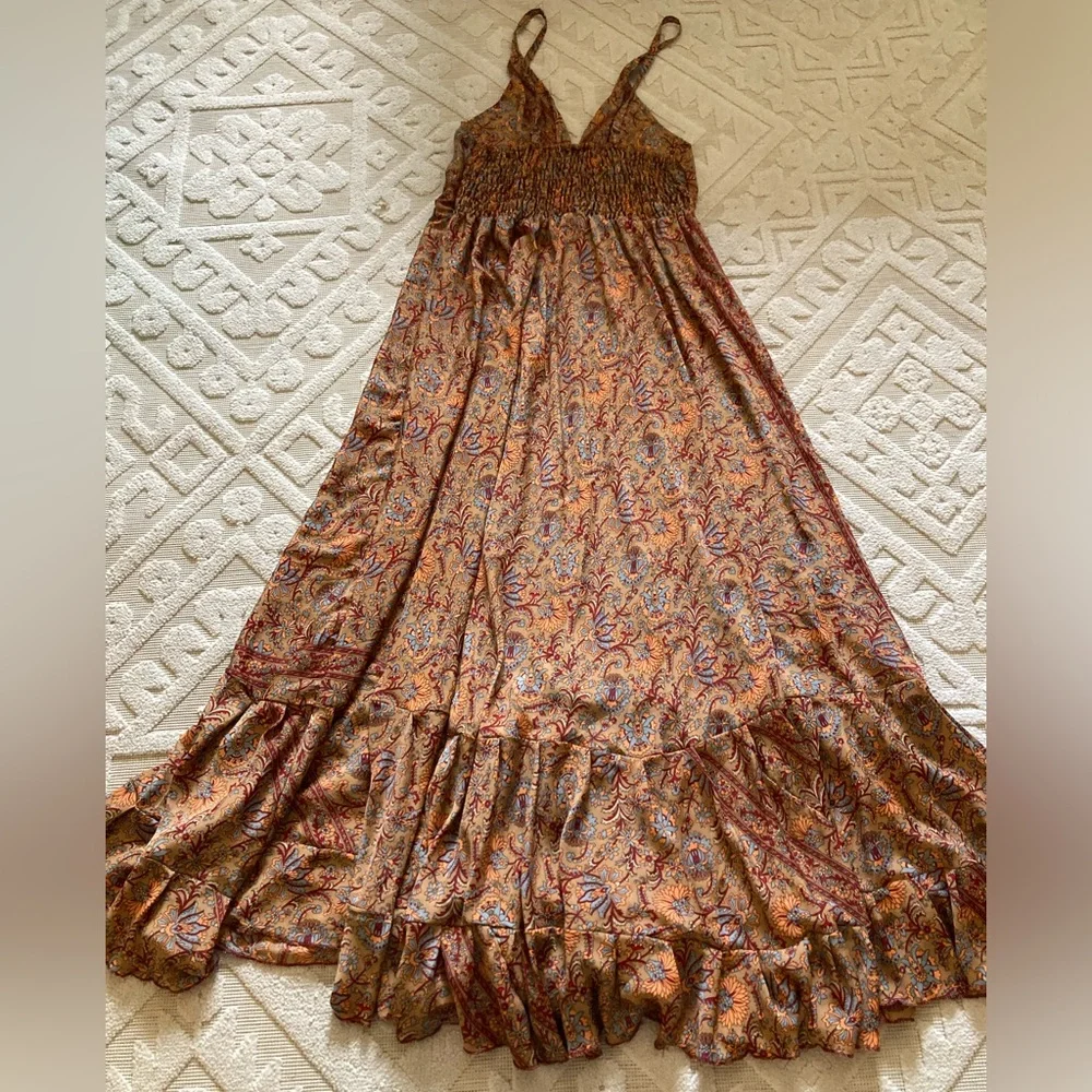 Orange Tiered Ruffled Maxi Sundress - Picture 8 of 8